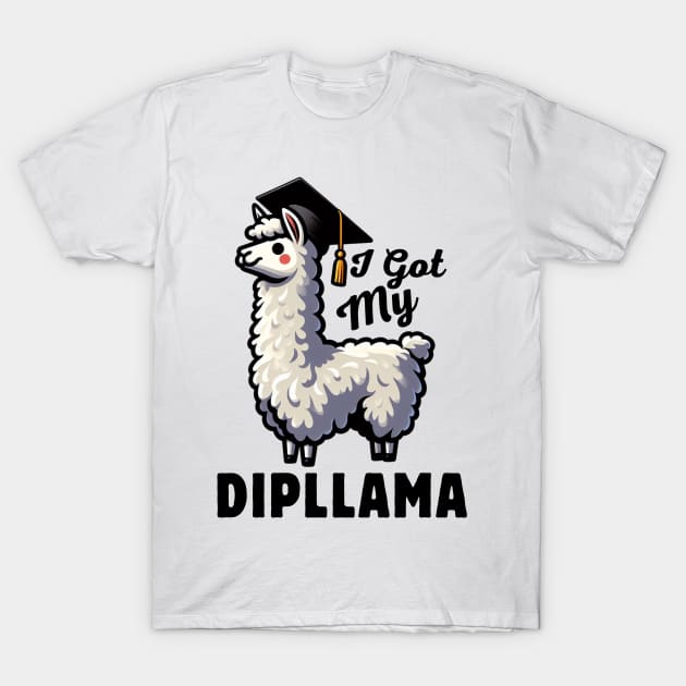 I Got My Dipllama Funny Graduated Llama Graduation Class Of 2024 Senior Gift Idea T-Shirt by Illustradise